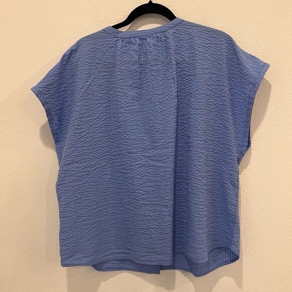 Gap Body Pajama Top Shirt Boxy Short Sleeve Sz Xl Blue Lightweight Casual Comfy - Picture 5 of 7